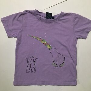 Girl's purple lilac cotton T-shirt. Size 6y